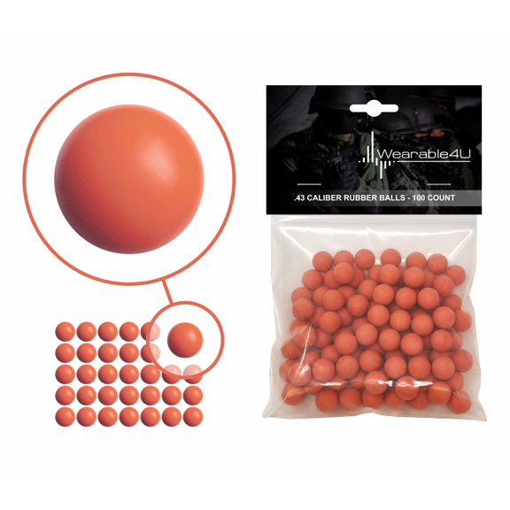 Wearable4U New Reusable Training Soft Rubber Balls 100 pack .43 Caliber (Orange Color)