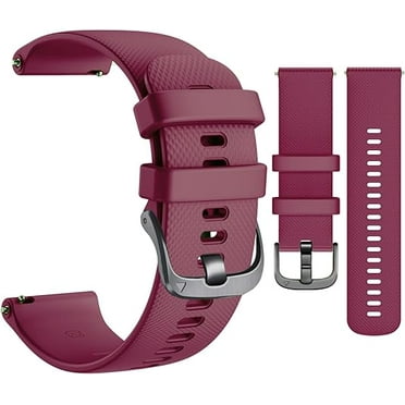 Wearable4U Silicone Wristband Strap 18mm QuickFix for Garmin Venu 2S Berry / Black Buckle