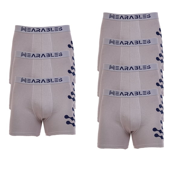 Wearables Men’s Organic Cotton Boxer Briefs Underwear – 7 Pack, Ultra-Soft Breathable Comfort, Heather Grey | Comfort Series