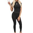 thumbnail image 1 of Weardear Women Cute Summer Outfits Crew Neck T-shirt High Waist Leggings 2 piece outfits Lounge Workout Matching Sets for Women, 1 of 6