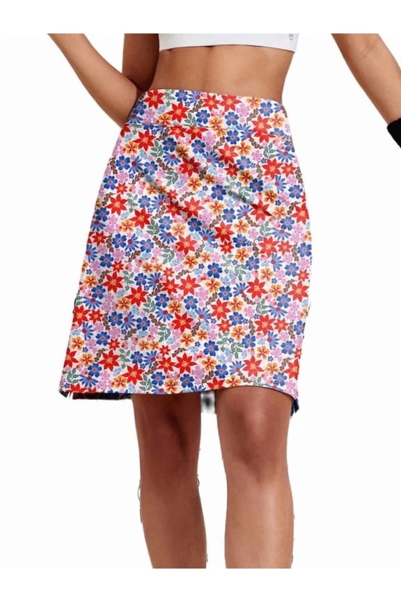 20" Knee Length Skorts Wide Waist Long Athletic Tennis Golf Skirt with Pockets