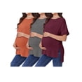 thumbnail image 1 of Weardear 3 Pack Maternity Shirts Split Side Loose Pregnancy Tops Crew Neck Short Sleeve Postpartum Clothes, 1 of 6