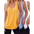 thumbnail image 1 of Weardear 3 Pack Racerback Tank Tops for Women Moisture Wicking Athletic Shirts with Banded Bottom Loose Tummy Flattering Running Tops, 1 of 6