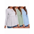thumbnail image 1 of Weardear 3 Pack Womens Maternity Tops Pleated Long Sleeve Pregnancy Shirts Regular Fit Tunic Casual Maternity Clothes, 1 of 6