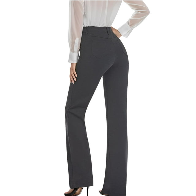 Weardear Bootcut Dress Pants Women Business Casual Work Pants with Pockets Pull On Regular Slacks for Office