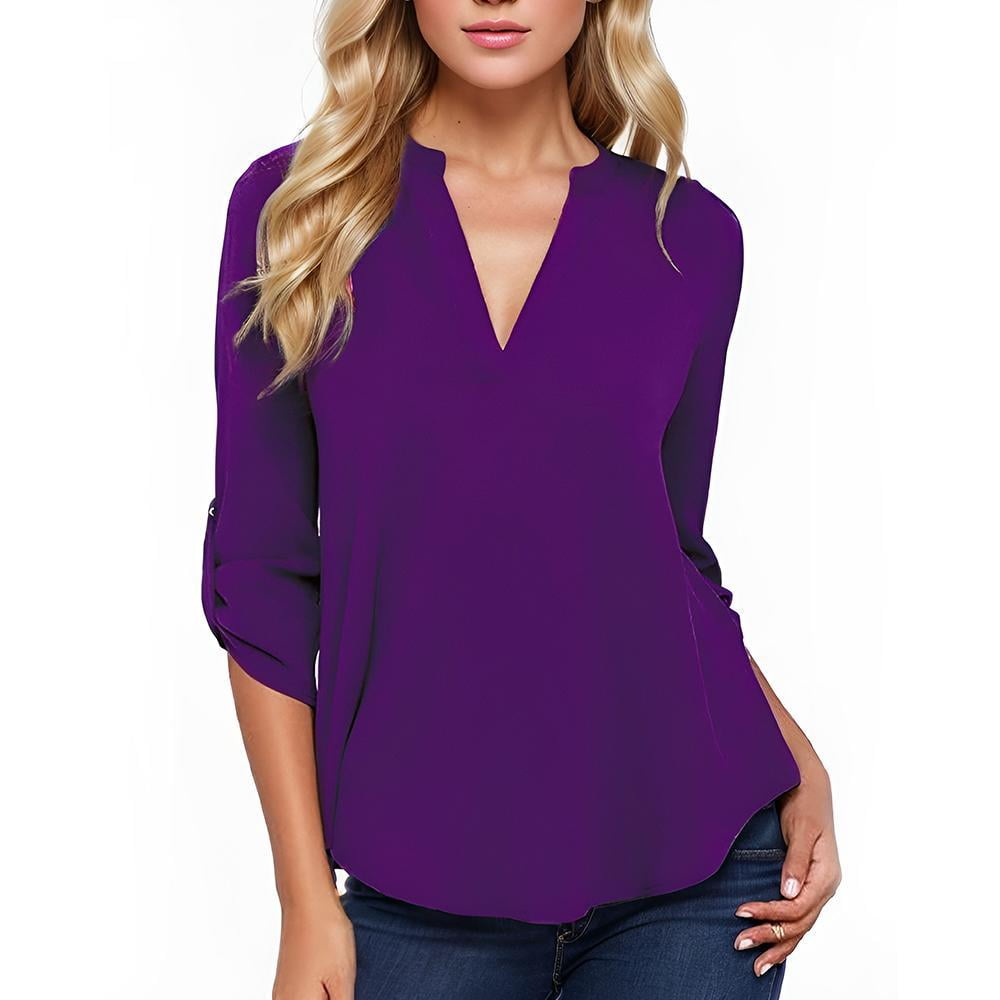 Weardear Chiffon Blouse for Women Dressy Casual VNeck Business Work