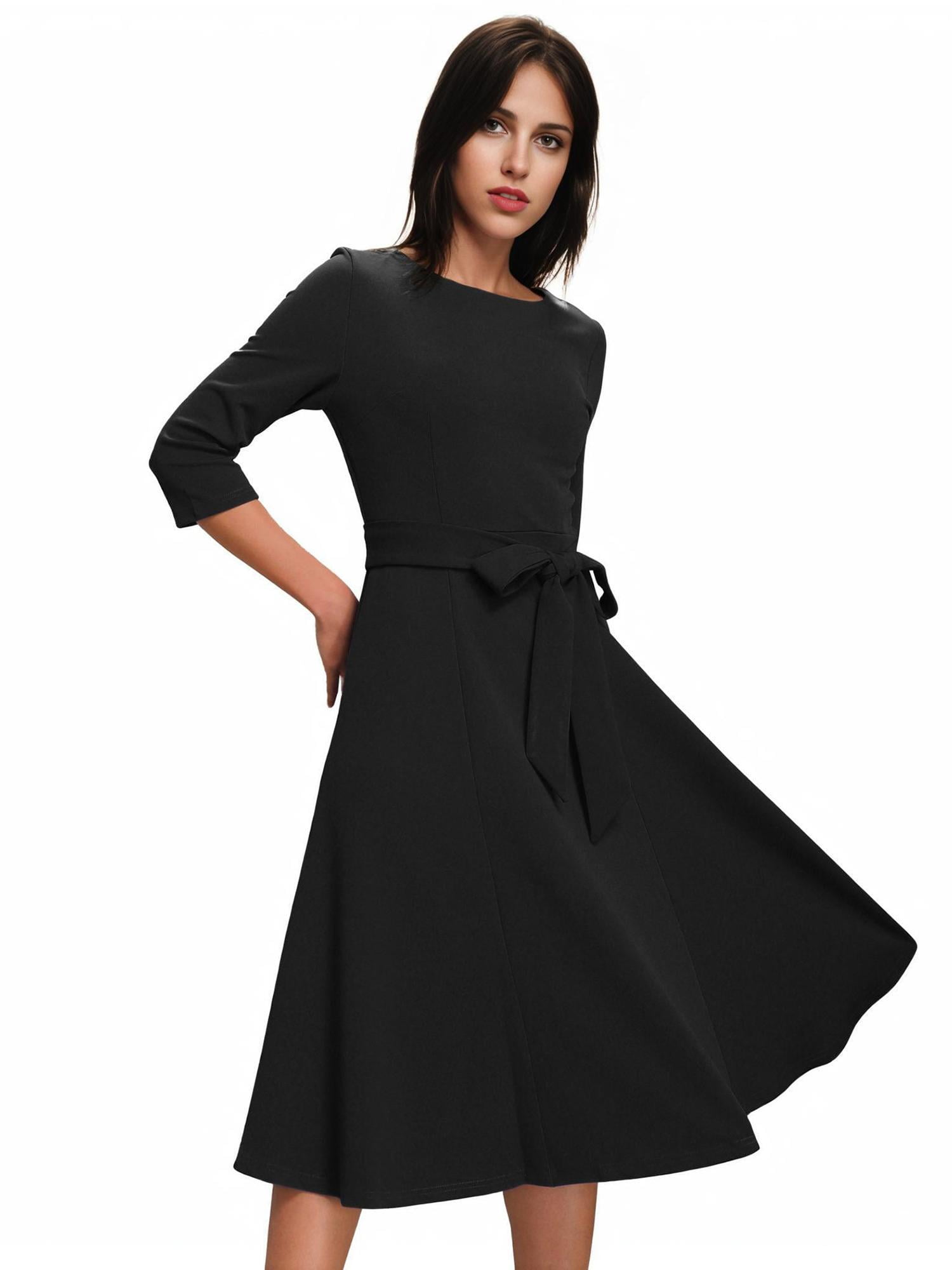 Weardear Cocktail Dress For Women Vintage Modest Wedding Guest 3 4 Sleeves Dresses 2024 Formal Church Dress Walmart