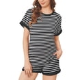 thumbnail image 1 of Weardear Maternity Outfits Set 2 Piece Matching Sets Waffle Knit Raglan Short Sleeve Tops and Shorts with Pockets Casual Pregnancy Loungewear, 1 of 6