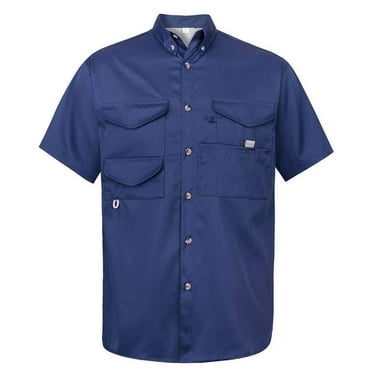 Weardear Mens Summer Short Sleeve Fishing Shirts Sun Protection Travel Work Shirts Casual Button Down Shirts with Pockets