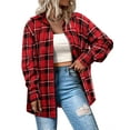 thumbnail image 1 of Weardear Plus Size Flannel Shirts for Women Plaid Button Down Shirts Roll Up Long Sleeve Tops, 1 of 5