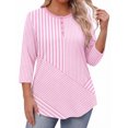 thumbnail image 1 of Weardear Plus Size Tops for Women 3/4 Sleeve Henley Button Down Neck Tunic Top Dressy Casual Blouses, 1 of 5