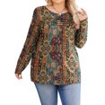 thumbnail image 1 of Weardear Plus Size Tops for Women Pleated Puff Long Sleeve Shirts Fall Tunic Top, 1 of 6