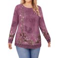 thumbnail image 1 of Weardear Plus Size Tops for Women Pleated Puff Long Sleeve Shirts Fall Tunic Top, 1 of 6