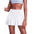 thumbnail image 1 of Weardear Short Skirts for Women with Pockets Mesh Ruffle Patchwork High Waisted Breathable Athletic Tennis Skirts, 1 of 6