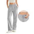 thumbnail image 1 of Weardear Straight Leg High Waisted Sweatpants Womens Casual Workout Pants with Inner Drawstring and Side Pockets, 1 of 6