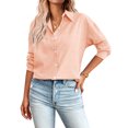 thumbnail image 1 of Weardear Striped Button Down Shirts for Women Casual Loose Long Sleeve Cotton Tops Business Work Tunic Blouse, 1 of 7