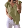 thumbnail image 1 of Weardear Summer Sweater Vest for Women Pullover Ribbed Knit Tank Tops Sleeveless Casual Loose Fit V Neck Cap Sleeve Tops, 1 of 8