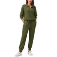 thumbnail image 1 of Weardear Women 2 Piece Sets Long Sleeve Tracksuit Fall Travel Outfits Joggers Sets Half Zip Sweatsuit Matching Set, 1 of 7