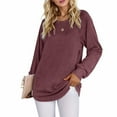 thumbnail image 1 of Weardear Women Long Sleeve Tunic Tops Casual Loose Fit Crew neck Shirts Basic Fall Pullover Outfits, Size S-XXL, 1 of 8
