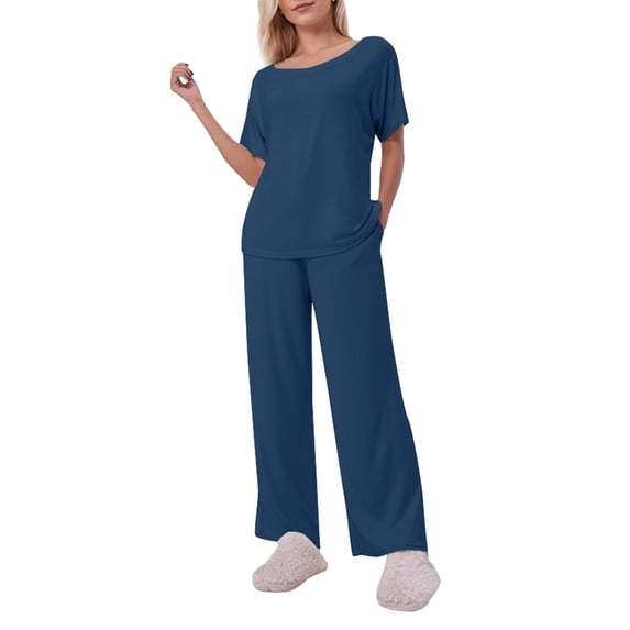 Weardear Womens Pajama Sets Casual Long Sleeve Lounge Sets Comfy Soft Cozy Pullover Tops