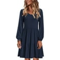 thumbnail image 1 of Weardear Women's 2025 Fall Dress V Neck Tiered Long Sleeve Casual Dress A Line Dresses with Pockets, 1 of 5