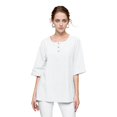 thumbnail image 1 of Weardear Women's 3/4 Sleeve Cotton Linen Jacquard Blouses Top T-Shirt, 1 of 6