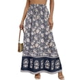 thumbnail image 1 of Weardear Women's Boho Floral Skirt Casual Elastic High Waist Maxi Skirts Flowy A Line Beach Long Skirt with Side Pockets, 1 of 7