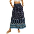 thumbnail image 1 of Weardear Women's Boho Floral Skirt Casual Elastic High Waist Maxi Skirts Flowy A Line Beach Long Skirt with Side Pockets, 1 of 7