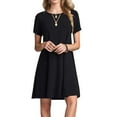 thumbnail image 1 of Weardear Womens Summer Casual Short Sleeve Dress Swing Plain Simple Dress Boho Beach T-Shirt Dress, 1 of 6
