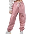 thumbnail image 1 of Weardear Women's Cotton Cargo Pants Elastic Waist Drawstring Pants Casual Joggers with Pockets, 1 of 6