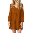 thumbnail image 1 of Weardear Women's Deep V Neck Dress Loose Shift Mini Tunic Dresses for Women 2024, 1 of 6