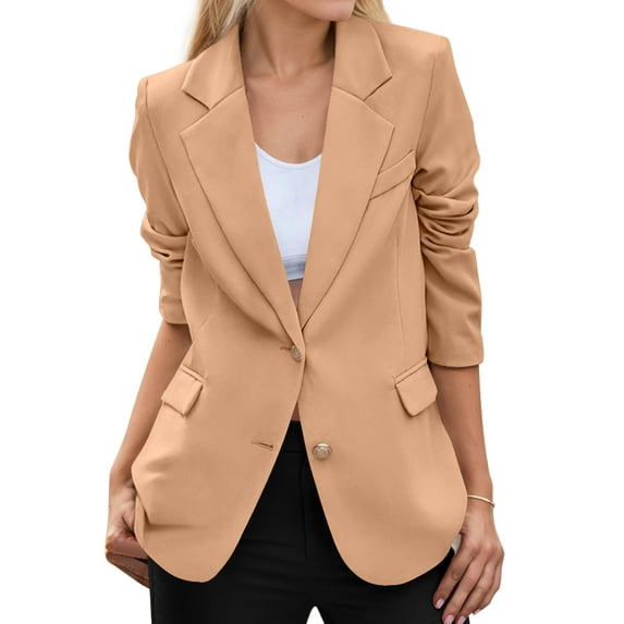 Weardear Women's Fall Business Casual Blazers Long Sleeve Notch Lapel Trendy Work Office Blazer Jackets Outerwear