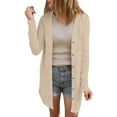 thumbnail image 1 of Weardear Women's Fall Lightweight Cardigans Long Sleeve Button Down V Neck Soft Cardigans Coat with Pocket, 1 of 6