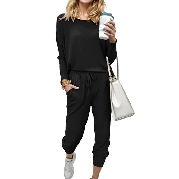 Weardear Womens Fall 2 Piece Outfits Lounge Sets Long Sleeve Crewneck Pullover Tops and Long Pants Tracksuits Sweatsuits