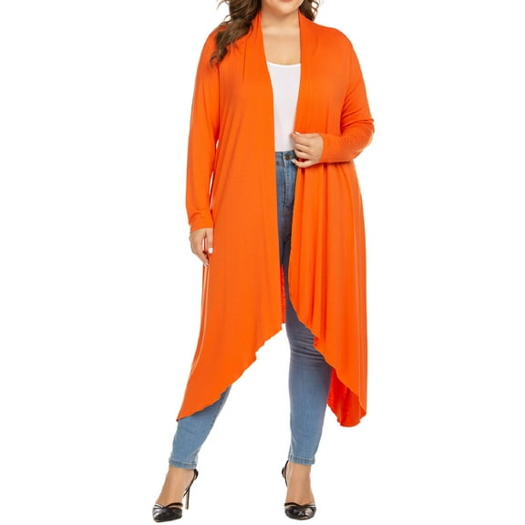 Weardear Women's Plus Size Long Cardigans Long Sleeve Duster Cardigan Lightweight Sweater