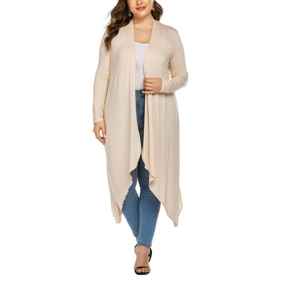 Weardear Women's Plus Size Long Cardigans Long Sleeve Duster Cardigan Lightweight Sweater
