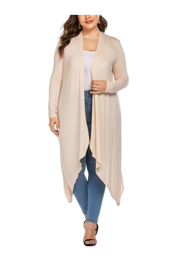 Women's Plus Size Long Cardigans Long Sleeve Duster Cardigan Lightweight Sweater