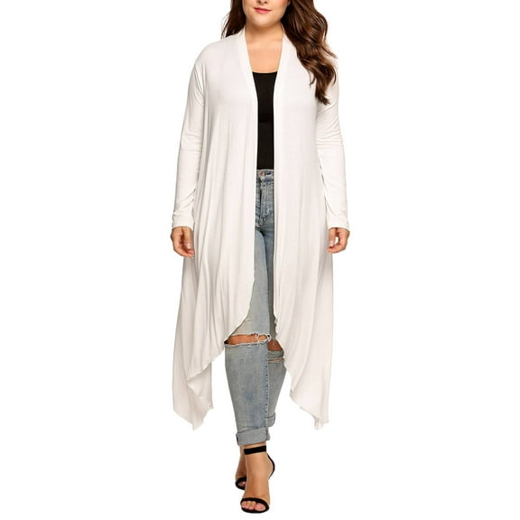 Weardear Women's Plus Size Long Cardigans Long Sleeve Duster Cardigan Lightweight Sweater