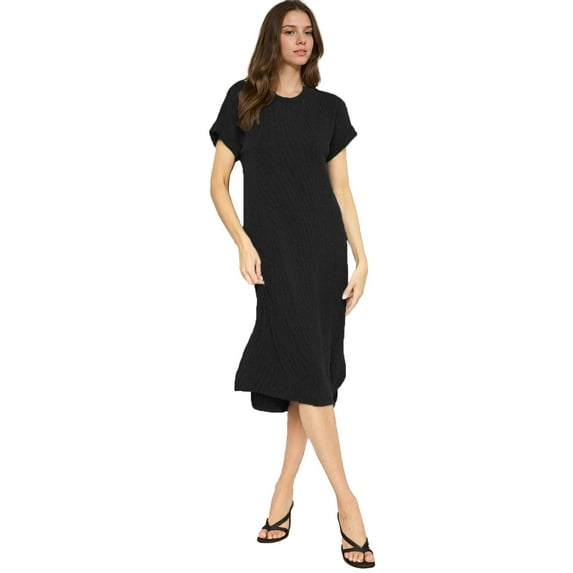 Weardear Women's Short Sleeve Midi Dresses Casual Basic Knee Length T-Shirt Dress
