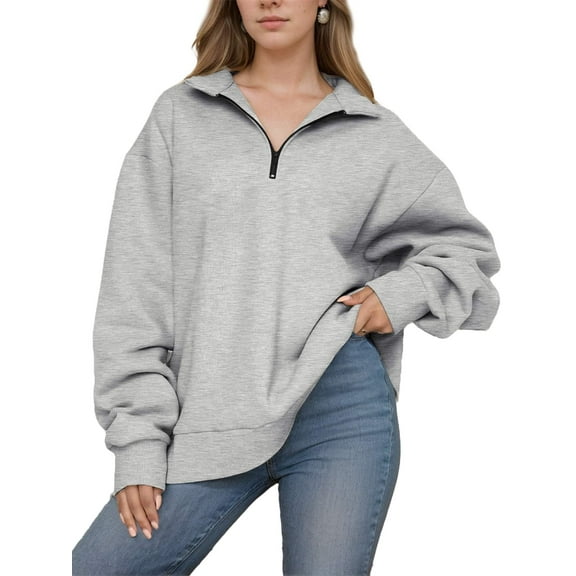 Weardear Women's Sweatshirts Half Zip Tunic Pullover Fall Fashion Long Sleeve Sweatshirt Tops 2024 Y2k Clothes