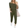 thumbnail image 1 of Weardear Womens Lounge Sets 2 Piece Outfits Short Sleeve Pullover Tops with Drawstring Long Pants Casual Wear, 1 of 6