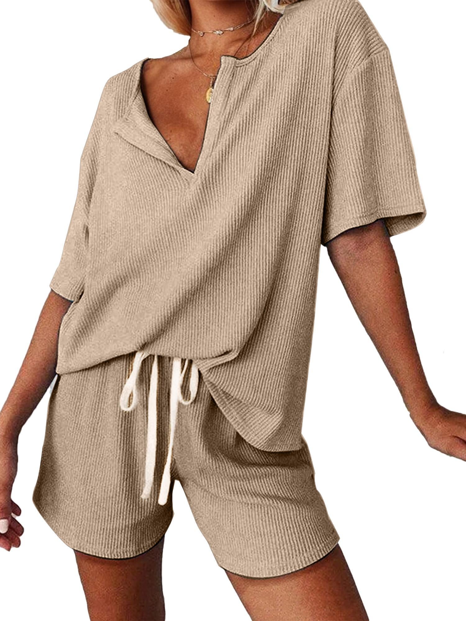 Super Comfy Women's 2 Piece Outfit - Oversized V-neck T