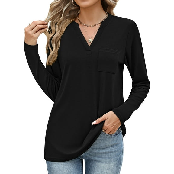 Weardear Women's V Neck 3/4 Sleeve T Shirts Casual Basic Summer Tees Shirts Loose Fit Tunic Tops