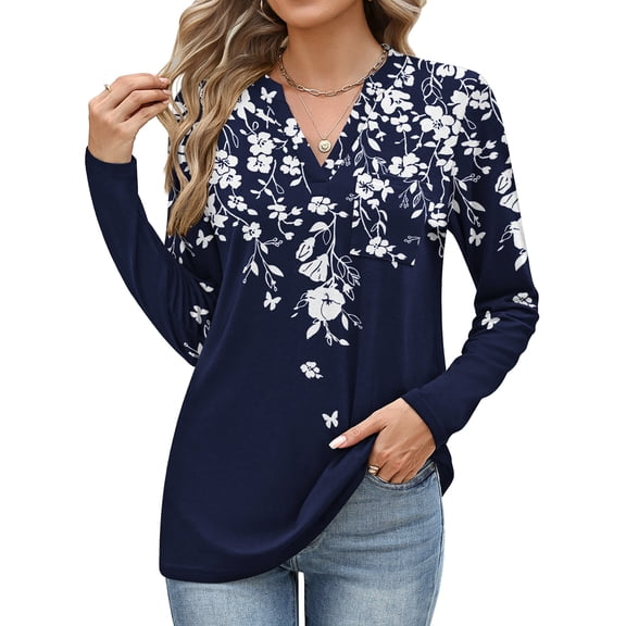 Weardear Women's V Neck 3/4 Sleeve T Shirts Casual Basic Summer Tees Shirts Loose Fit Tunic Tops