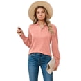 thumbnail image 1 of Weardear Womens Basic Tops V Neck Long Pattern Sleeve Top, 1 of 5