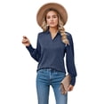 thumbnail image 1 of Weardear Womens Basic Tops V Neck Long Pattern Sleeve Top, 1 of 5
