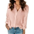 thumbnail image 1 of Weardear Womens Button Down Long Sleeve Shirts Roll up Sleeve Blouses Casual V Neck Tunic Tops, 1 of 7