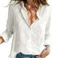 thumbnail image 1 of Weardear Womens Button Down Long Sleeve Shirts Roll up Sleeve Blouses Casual V Neck Tunic Tops, 1 of 7