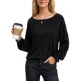 thumbnail image 1 of Weardear Womens Fall Fashion Long Sleeve Shirts Fall Tops Pleated Shirts Casual Loose Dressy Basic Trendy Clothes 2024, 1 of 5