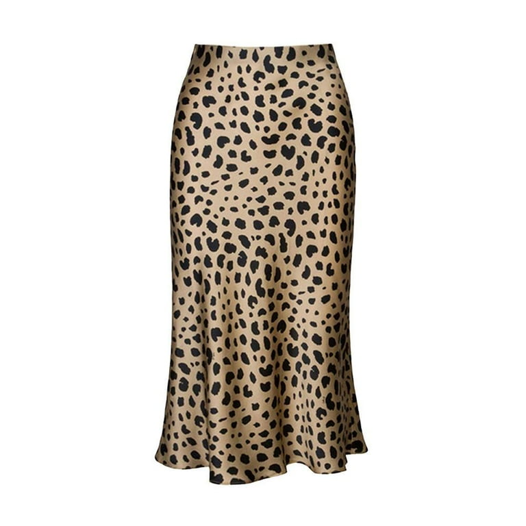 Mid length leopard skirts walmart hotsell